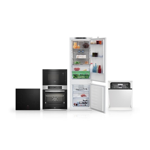 Set spotřebičů Beko BBIM12400XCS+ HII64400SMT+ BDIN36535+ BMGB25333BG+ BCNA275E4SN Beko