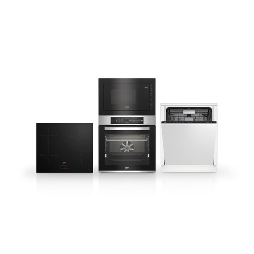 Set spotřebičů Beko BBIM12400XCS+ HII64400SMT+ BDIN36535+ BMGB25333BG Beko