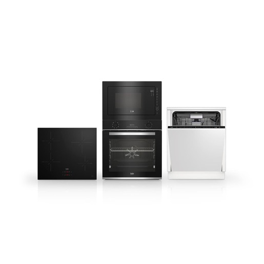 Set spotřebičů Beko BBIM13300XD+ HII64400SMT+ BDIN36535+ BMGB25333BG Beko