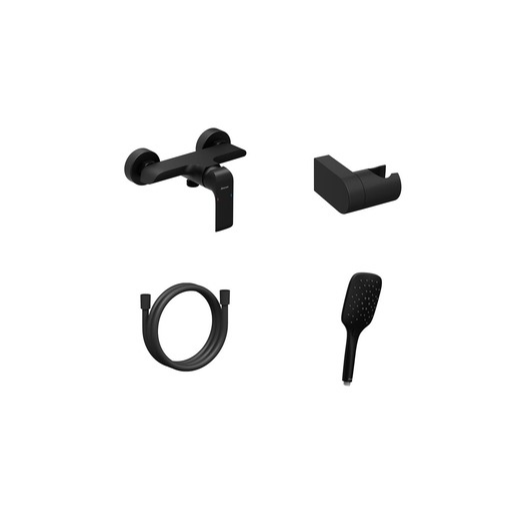 Sprchová baterie Ravak Flat se sprchovým setem 150 mm černá X07S116 Ravak