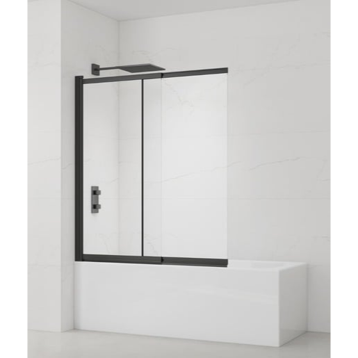 Vanová zástěna SAT Vision 140x120 cm černá SATVZVI120CT SAT