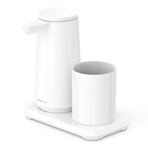 Simplehuman bezdotykový dávkovač mýdlové pěny – 296 ml + kelímek bílá ocel dobíjecí ST1099 Simplehuman