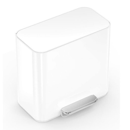 Simplehuman pedálový odpadkový koš na tříděný odpad DUAL MINI 15 L bílá ocel CW2122 Simplehuman