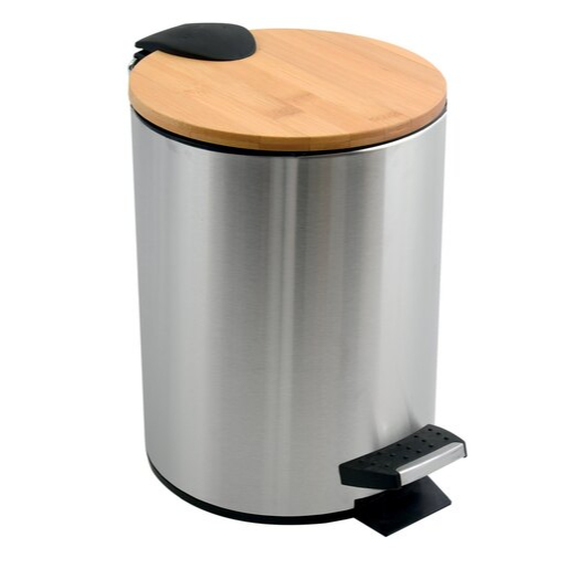 Spirella Spirella pedálový odpadkový koš adonis kartáčovaná ocel bambusové víko 3 l 10.00007 Spirella