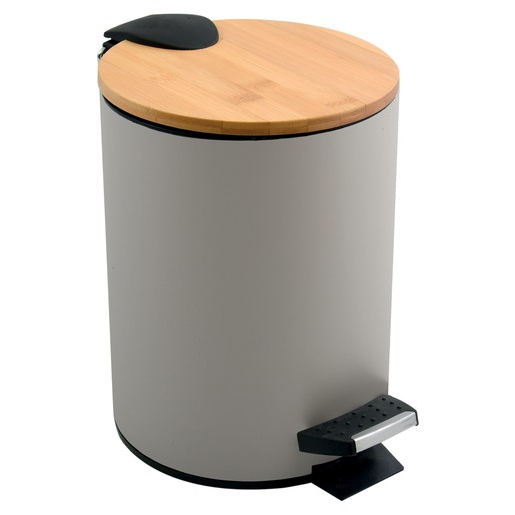 Spirella Spirella pedálový odpadkový koš adonis šedohnědá ocel bambusové víko 5 l 10.00006 Spirella