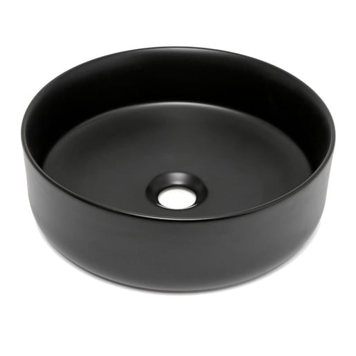 Umyvadlo na desku SAT Mood 36x36 cm černá matná bez otvoru pro baterii